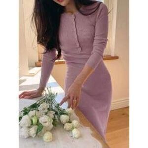 DAZY Women Tight Fitted Half-Zip Mid-Length Sweater Dress,Fall Women Clothes